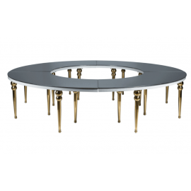 Luxury Full Moon Table with Glass Mirror Top 