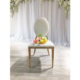 Dior PU Leather Chair White & Gold Venue Decor Wedding Chairs