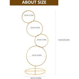 150cm Round Bubble Tier GOLD Metal Frame, 4-Tier Flower & Balloon Display 