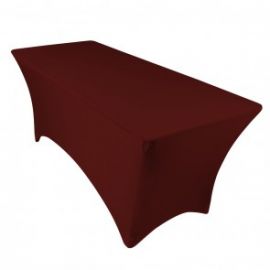 6ft Burgundy Spandex Lycra Rectangular Trestle Table Cloth Cover