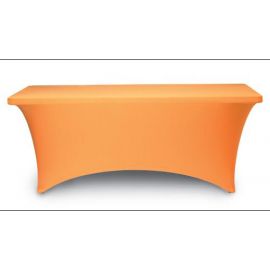 6ft Orange Spandex Lycra Rectangular Trestle Table Cloth Cover
