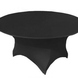 6ft BLACK ROUND Spandex Lycra Rectangular Trestle Table Cloth Cover