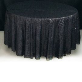 120 Inch Round Black Sequin Tablecloth