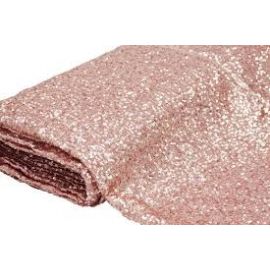 90 Inch Square Blush Pink Sequin Tablecloth / Overlay