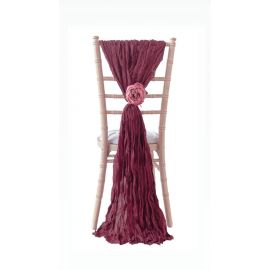 Burgundy Cheesecloth Chair Drapes 51cm x 200cm