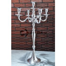 Silver 5 Arm Aluminium Wedding Candelabra Table Centerpiece 60cm,75cm & 95cm 
