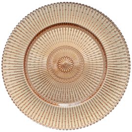Rose Gold/Clear Sun Ray Glass Charger Plate to buy