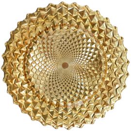 Gold Spiral Pattern Band Glass Charger Plate to buy