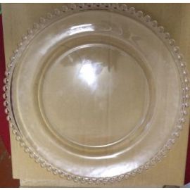  Clear (Transparent) Glass Beaded Charger Plate to buy 31cm