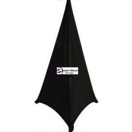 2x (Pair) Black Three Sided Spandex Triangular Mobile DJ Speaker Tripod Cover Scrim