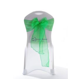 Kelly Green Crystal Organza Chair Cover Sashes