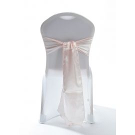 Baby Pink Satin Wedding Chair Cover Sash 8" x 108"