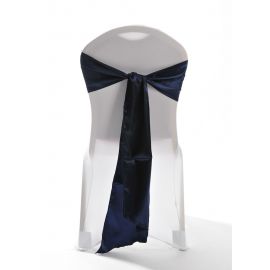 Navy Blue Satin Wedding Chair Cover Sash 8" x 108"