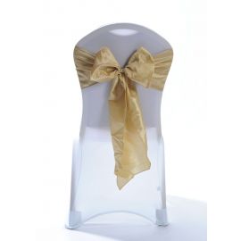 Antique Gold Taffeta Wedding Chair Cover Sashes