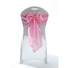 Pink Taffeta Wedding Chair Cover Sashes 8" x 108"