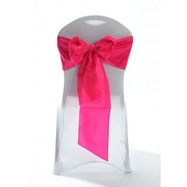 Hot Pink Taffeta Wedding Chair Cover Sashes 8" x 108"