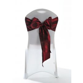 Garnet (Deep Red) Taffeta Wedding Chair Cover Sashes 8" x 108"