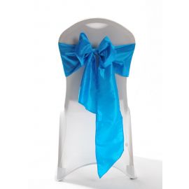Turquoise Taffeta Wedding Chair Cover Sashes