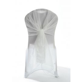 Ivory Crystal Organza Chair Cover Hoods Wrap