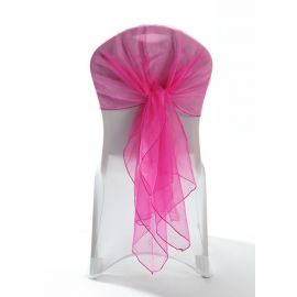 Hot Pink Crystal Organza Chair Cover Hoods Wrap