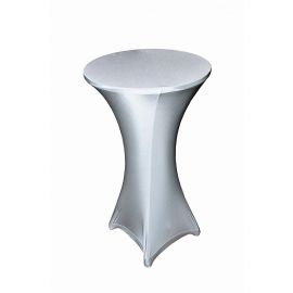 White Spandex Lycra Round Poseur Table Tablecloth Cover 60cm x 105cm