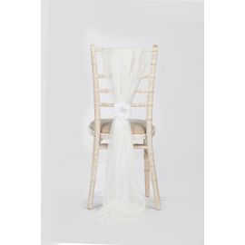 Ivory  Chiavari Chair Cover Vertical Wedding Chiffon Drops  (UK made)