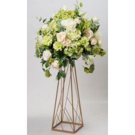80cm Geometric Gold Trapezoid Metal Flower Stand 