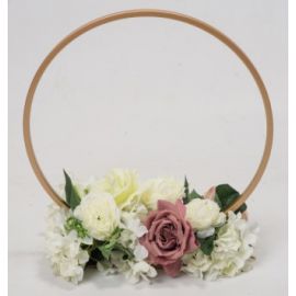 Gold Metal Table Hoop Flower Stand Table 40cm