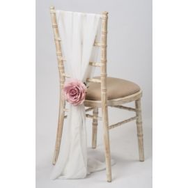 White Vertical Chiavari Chair Cover Wedding Chiffon Vertical Drops (UK MADE)