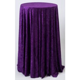 Purple Crushed Velvet Tablecloth Round 132"