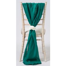 Hunter Green Chiavari Chair Cover Wedding Chiffon Vertical Drops 