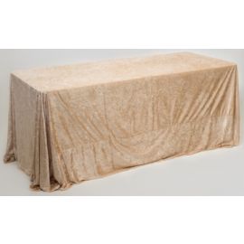Champagne Crushed Velvet Tablecloth Rectangle 90x132"