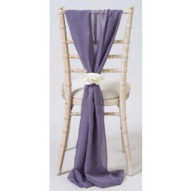 Purple Grey  Chiavari Chair Cover Wedding Chiffon Vertical Drops 