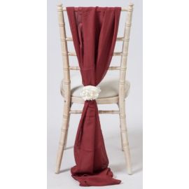 Marsala Chiavari Chair Cover Wedding Chiffon Vertical Drops 