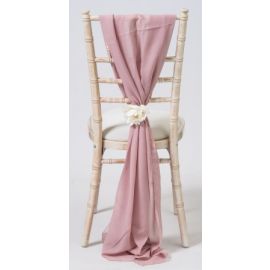 Pale Pink Chiavari Chair Cover Wedding Chiffon Vertical Drops 