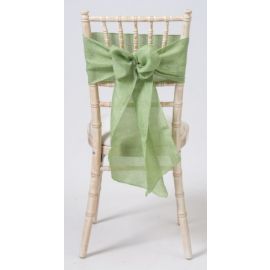 Sage Green Linen Wedding Chair Cover Sashes 8" x 108"