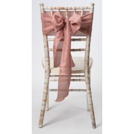 Rose Gold Linen Wedding Chair Cover Sashes 8" x 108"