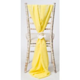  Yellow Lemon Chiavari Chair Cover Wedding Chiffon Vertical Drops 