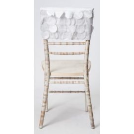 White Taffeta Petal Wedding Chiavari Chair Back 38cmx41cm