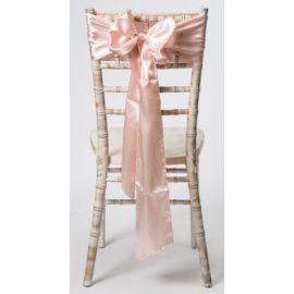 Blush Pink Satin Wedding Chair Cover Sash 8" x 108"