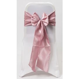 Pale Pink Taffeta Wedding Chair Cover Sashes