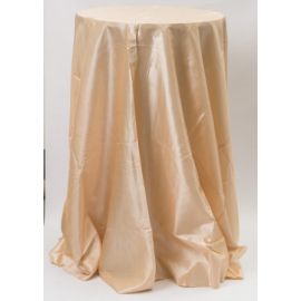132" Inch Round Champagne Taffeta Tablelcoth
