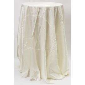 132" Inch Round Ivory Taffeta Tablelcoth