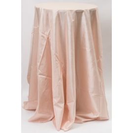 132" Inch Round Blush Pink Taffeta Tablelcoth