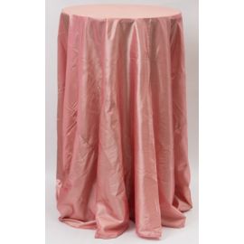 132" Inch Round Dusky Pink Taffeta Tablelcoth