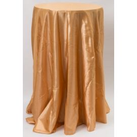 132" Inch Round Gold Taffeta Tablelcoth