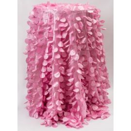 132" Inch Round Pink Petal Taffeta Tablecloth