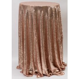 90 Inch Round Blush Pink Sequin Tablecloth / Overlay