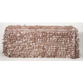 90x132" Inch Rectangle Champagne Petal Taffeta Tablecloth