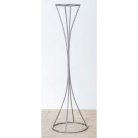 Silver Metal  Flower Stand Table Pedestal Trumpet Shape 75cm
